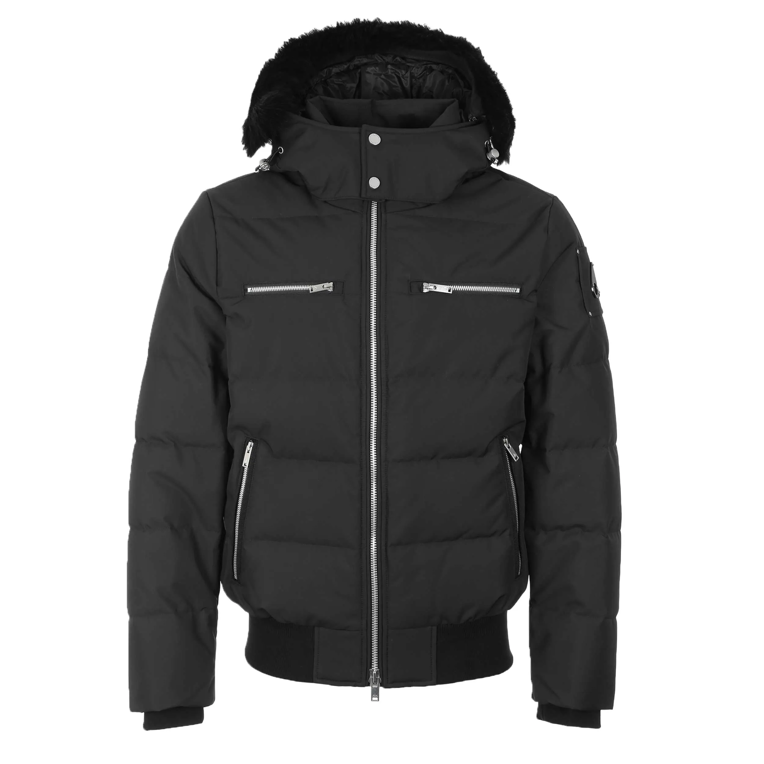 Moose Knuckles Cloud Bomber Neoshear Jacket in Black & Black Fur