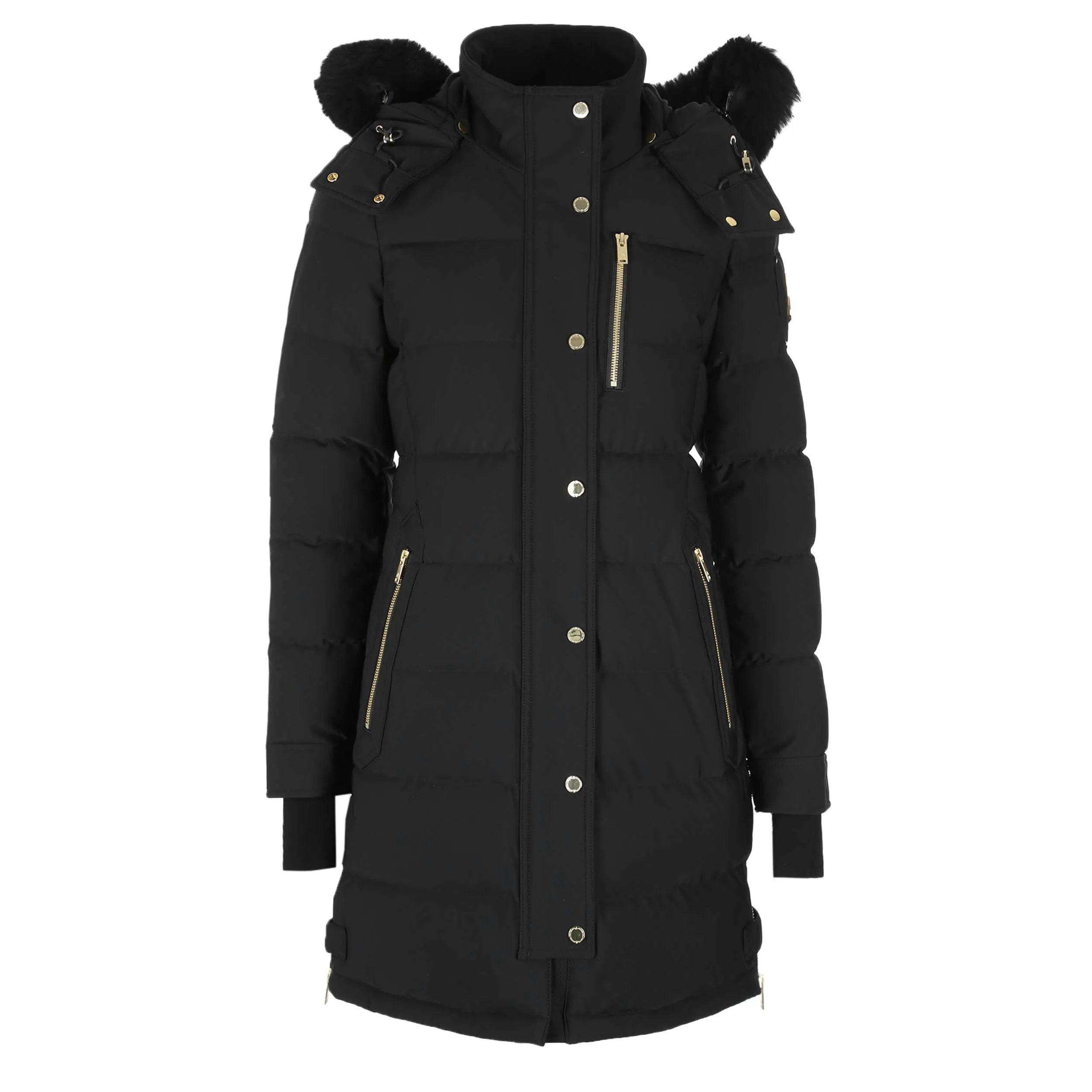 Moose Knuckles Watershed Parka Ladies Jacket in Black & Gold