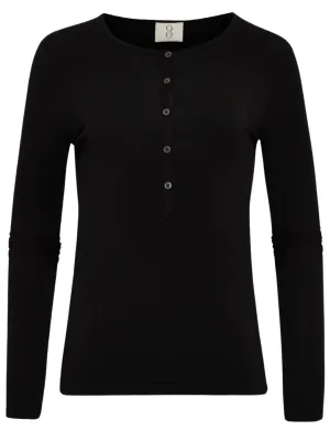 Ninety Percent henley top black