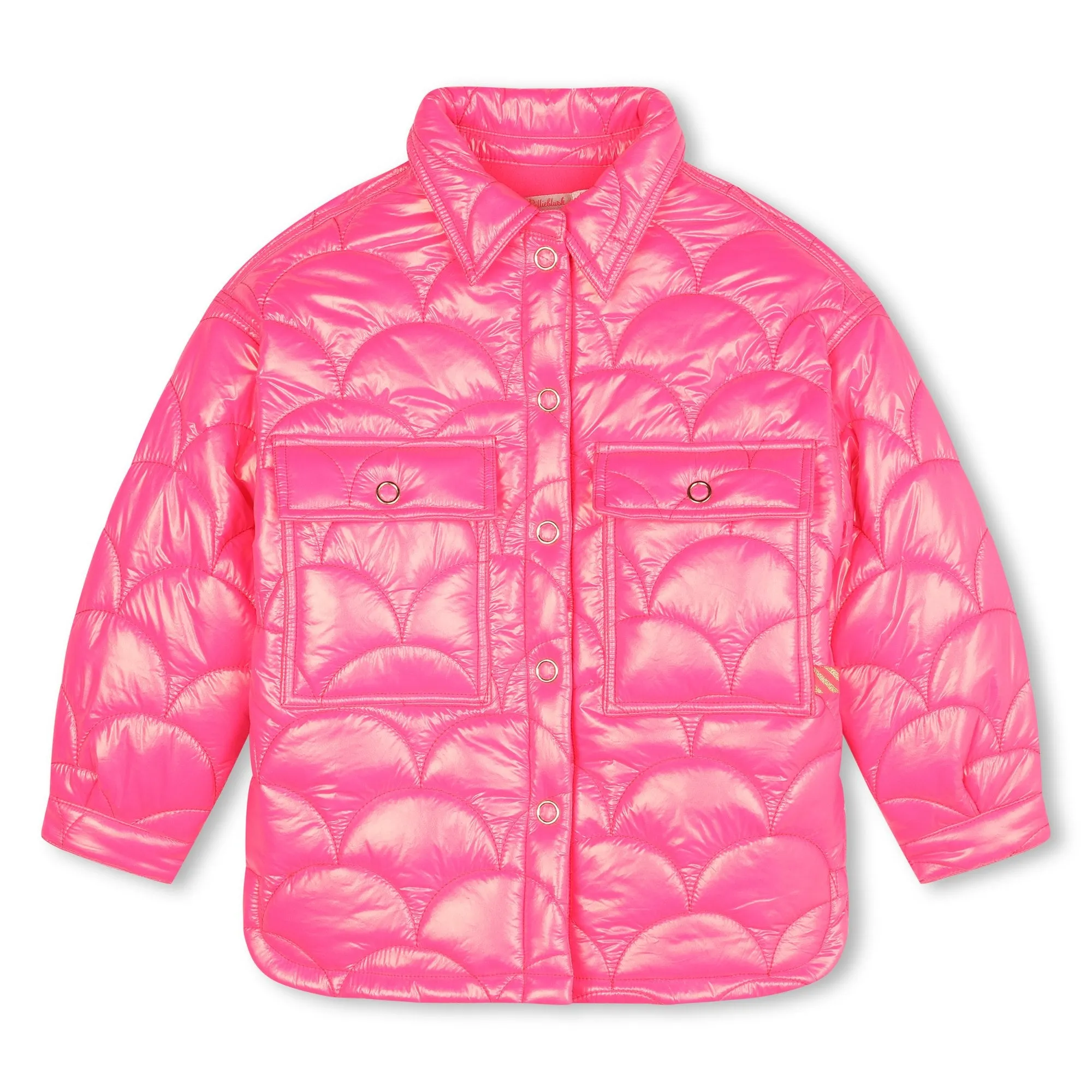 Pink Light Puffer Shirt Jacket