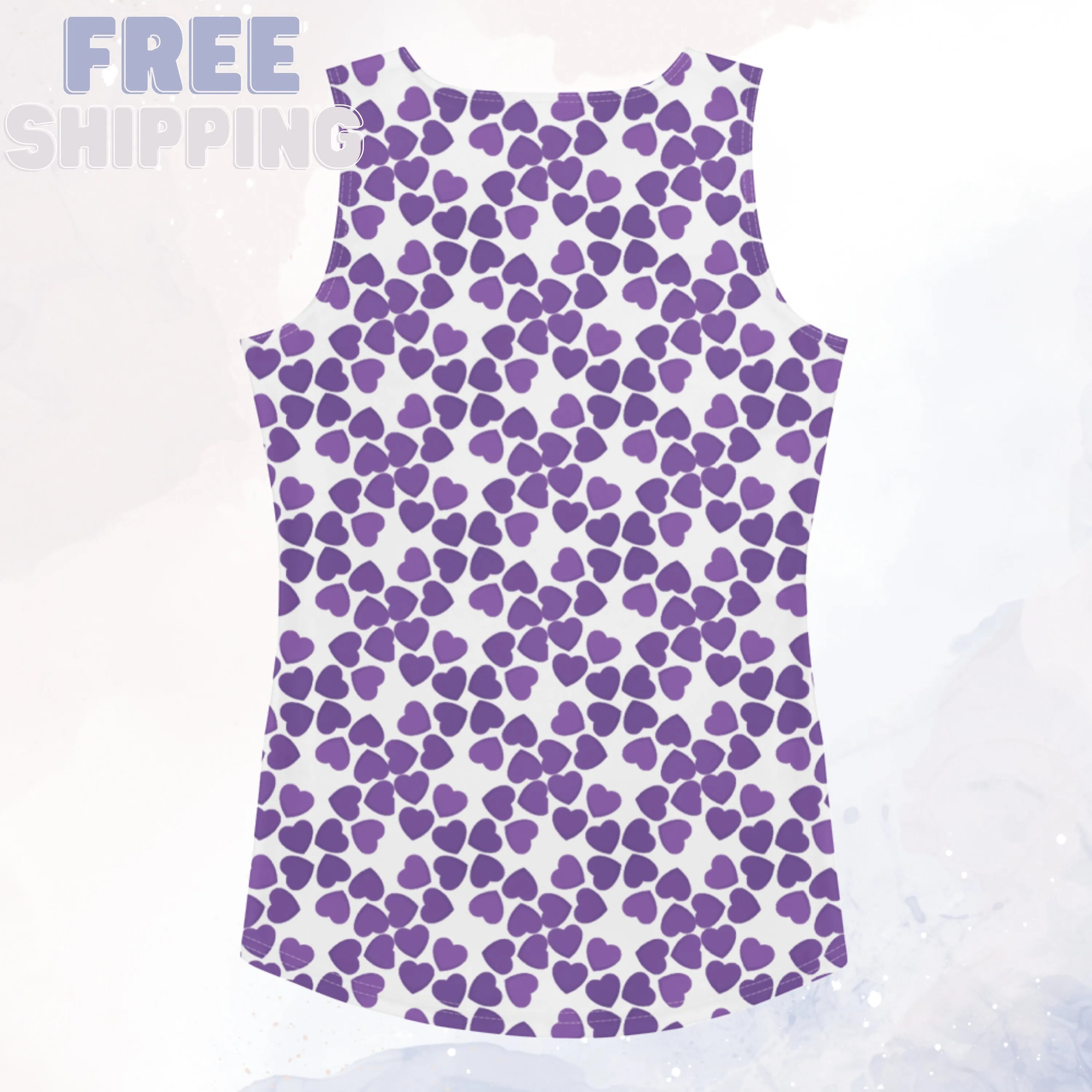 Purple Hearts Valentine Sublimation Tank Top