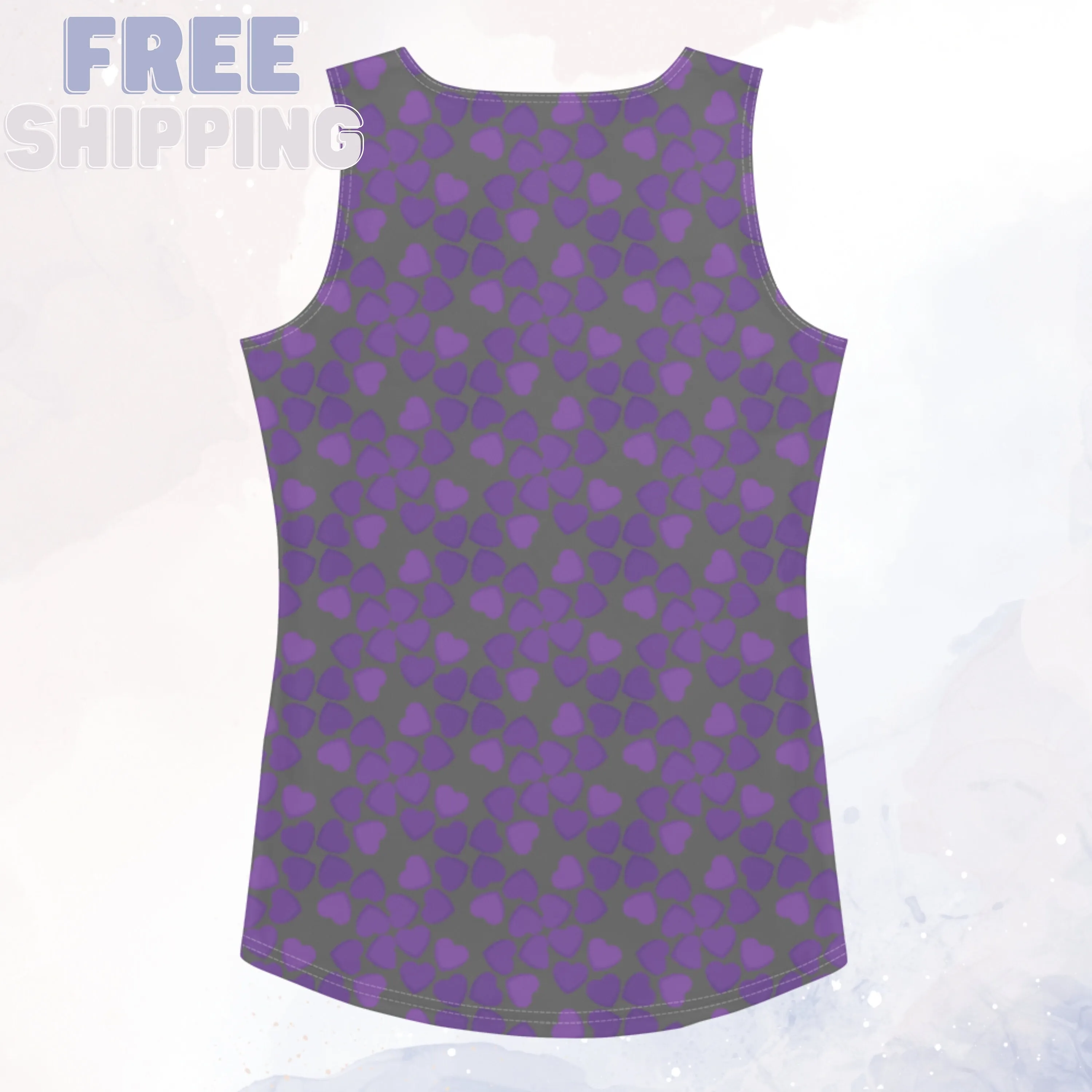 Purple Hearts Valentine Sublimation Tank Top