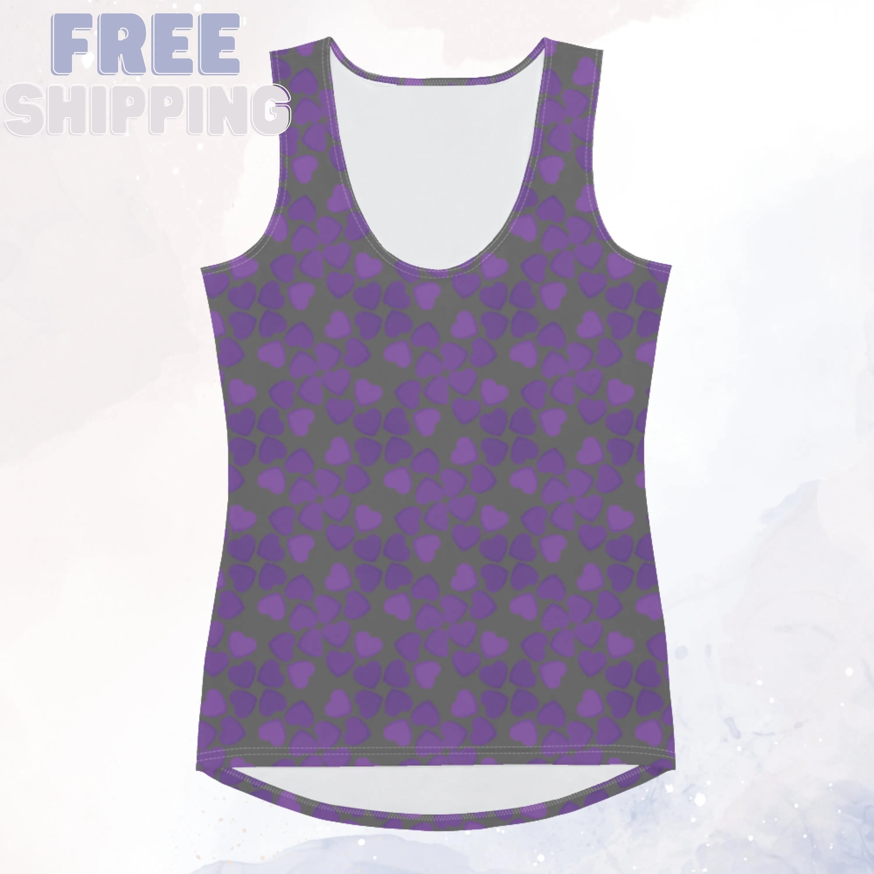 Purple Hearts Valentine Sublimation Tank Top