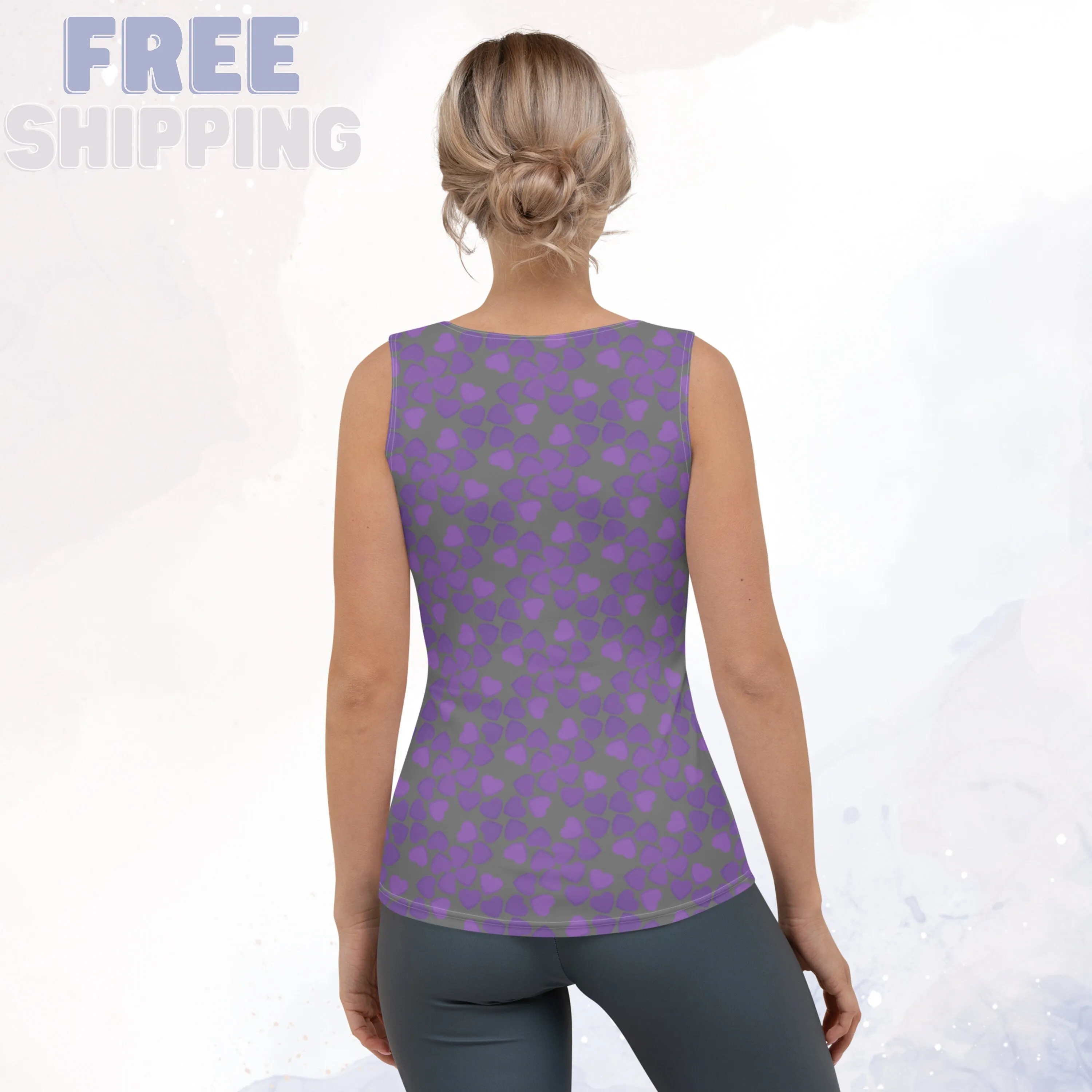 Purple Hearts Valentine Sublimation Tank Top