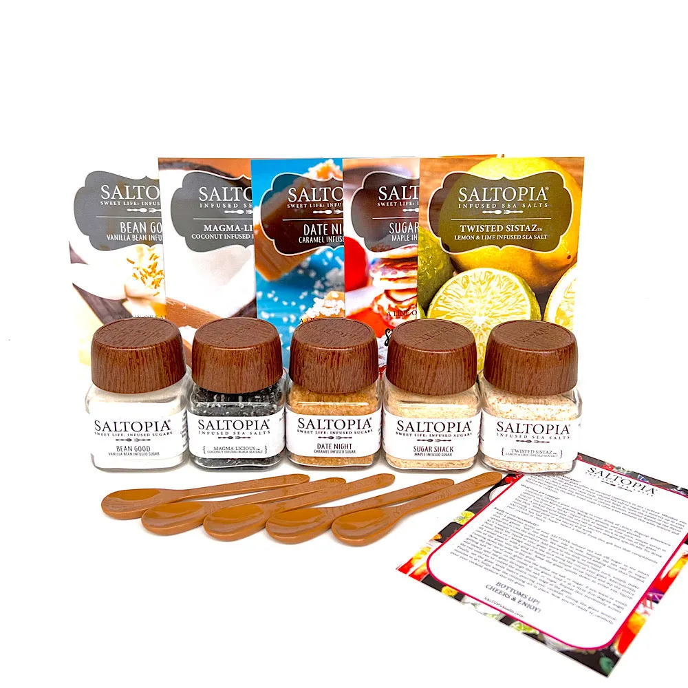 Saltopia Bottom's Up Creative Cocktails Infused Sugars and Salt Gift Set