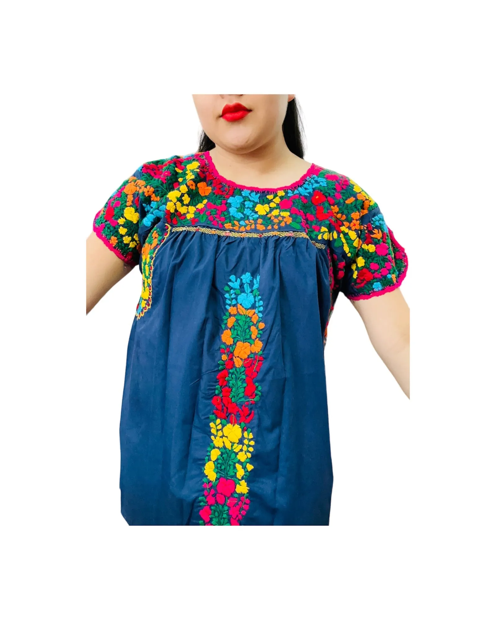 San Antonino Mexican Gala Blouse with Cotton Embroidery