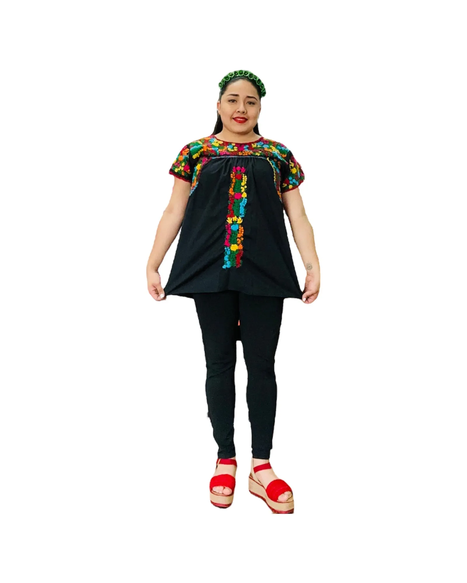 San Antonino Mexican Gala Blouse with Cotton Embroidery