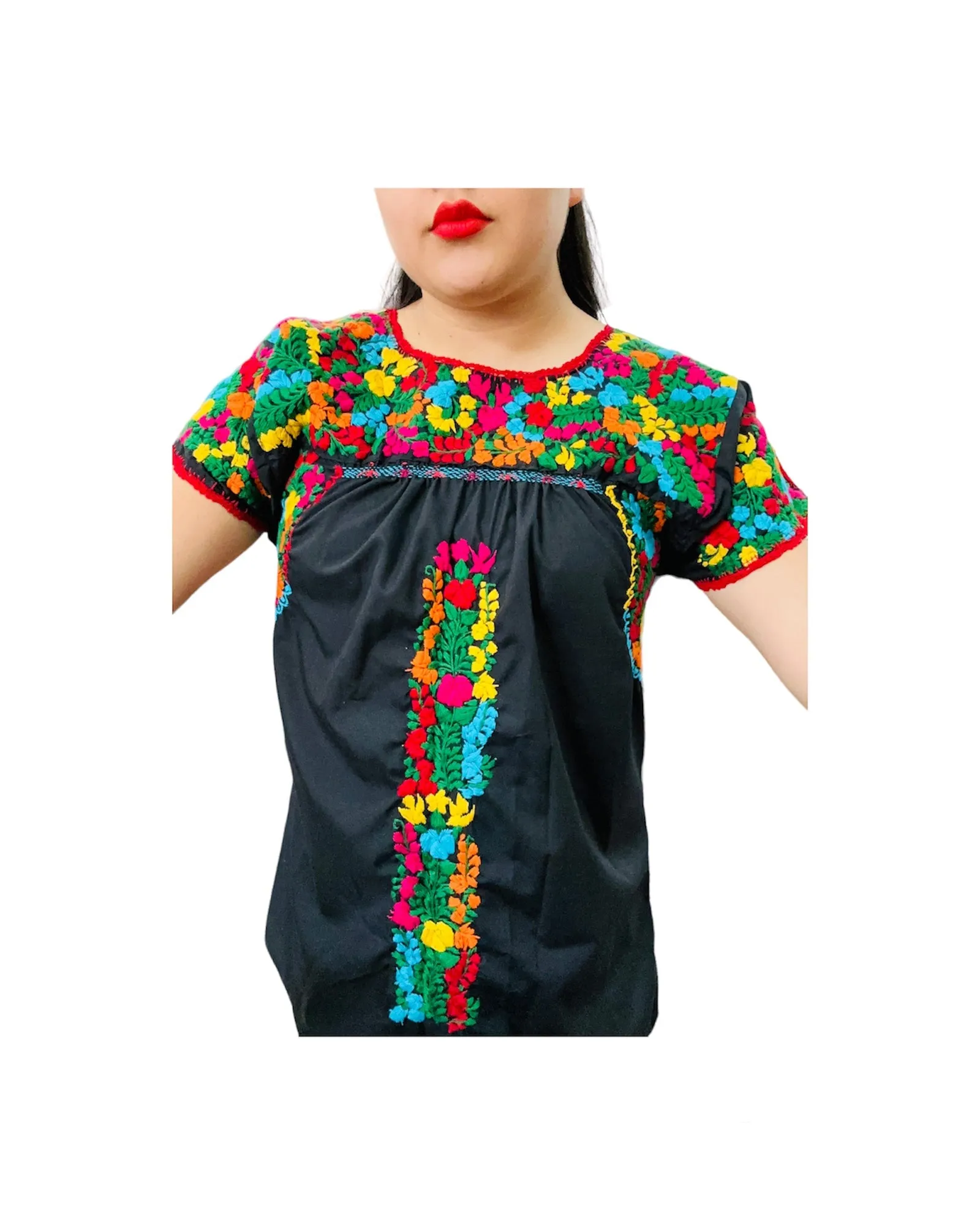 San Antonino Mexican Gala Blouse with Cotton Embroidery