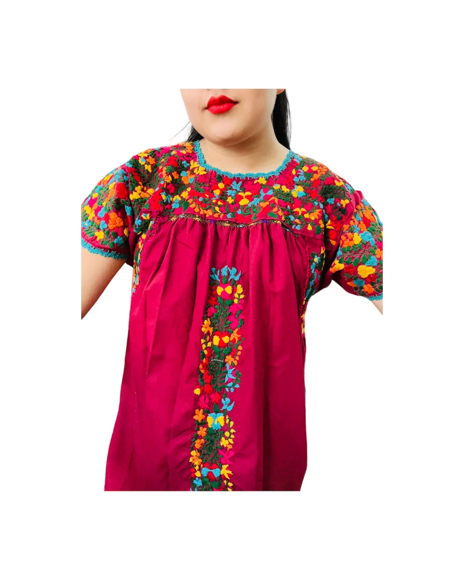 San Antonino Mexican Gala Blouse with Cotton Embroidery