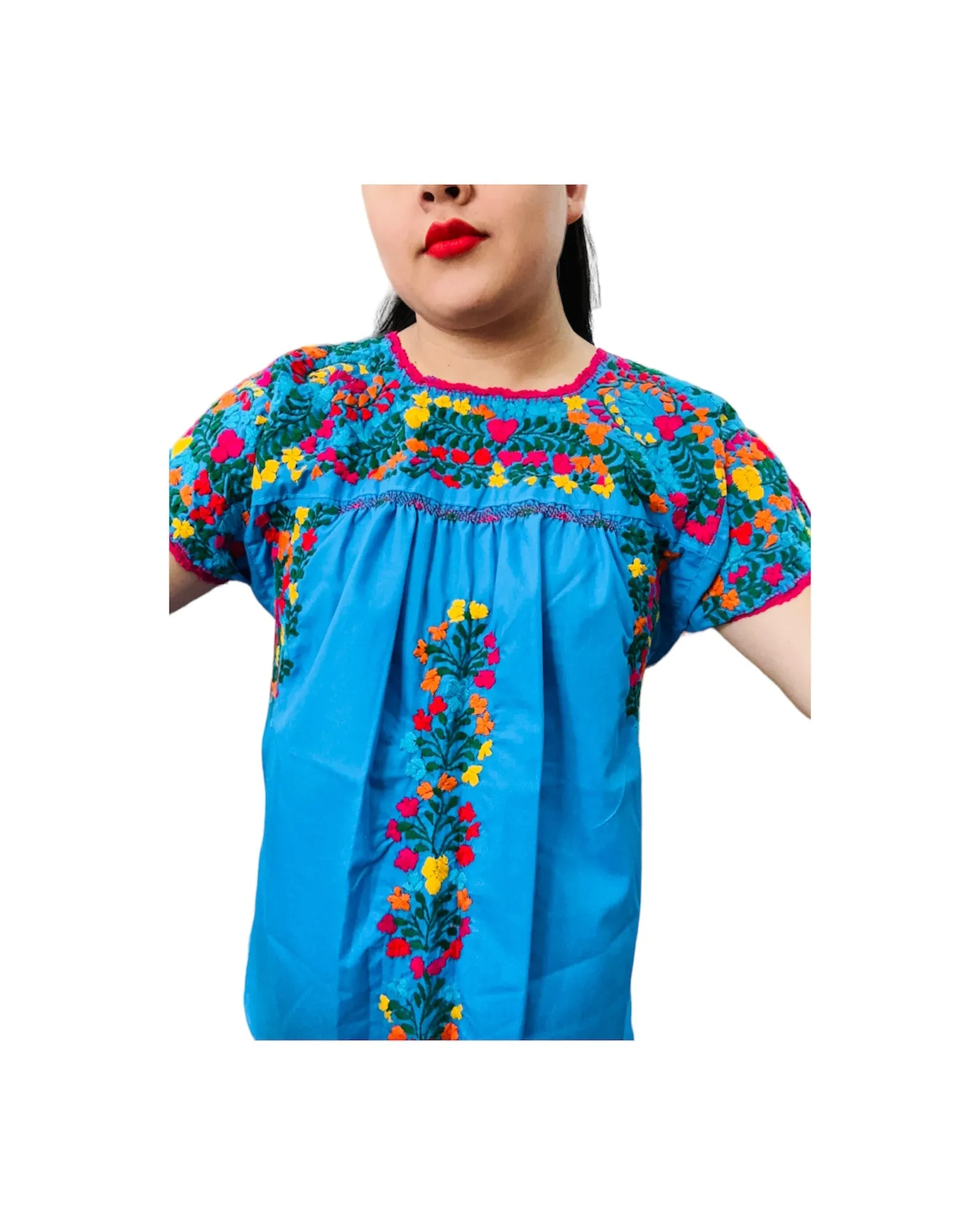 San Antonino Mexican Gala Blouse with Cotton Embroidery