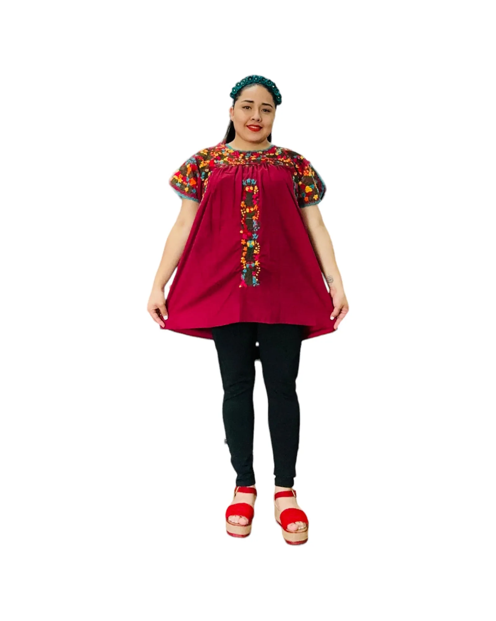 San Antonino Mexican Gala Blouse with Cotton Embroidery