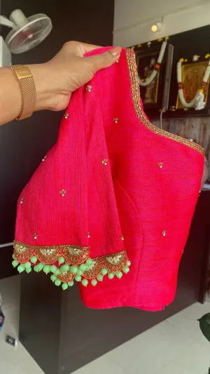 Silk blouse hand work design 1010