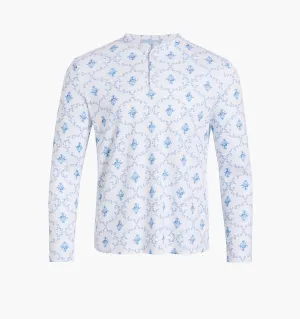 The Harry Sleep Top - Blue Trellis