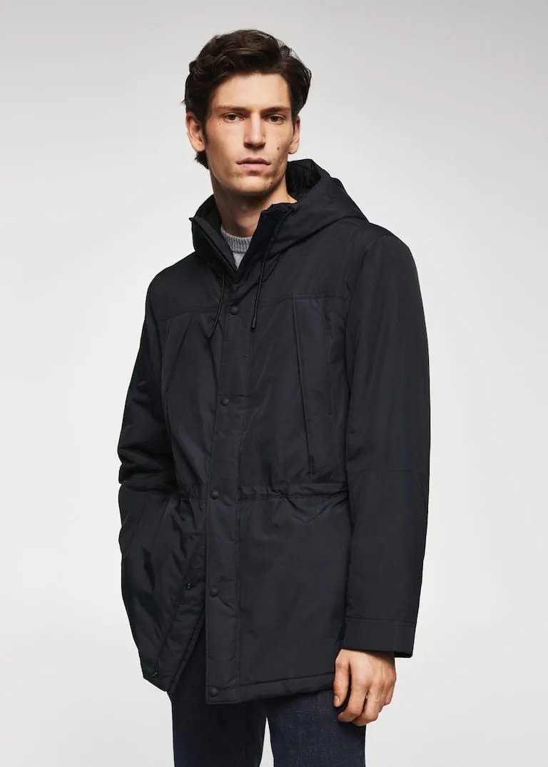 Water-repellent padded parka