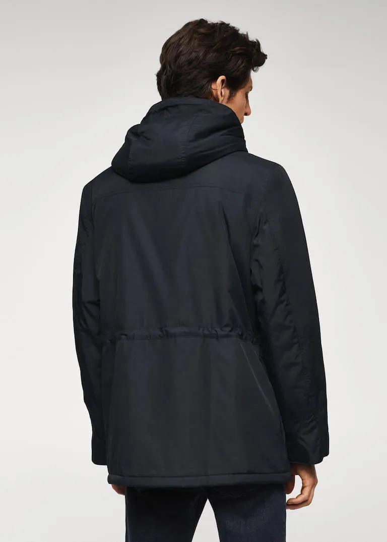 Water-repellent padded parka